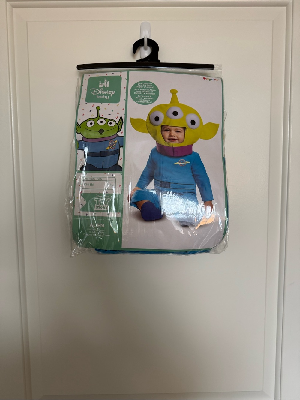 Disney Yellow Green Alien Baby Hat with Blue Collar